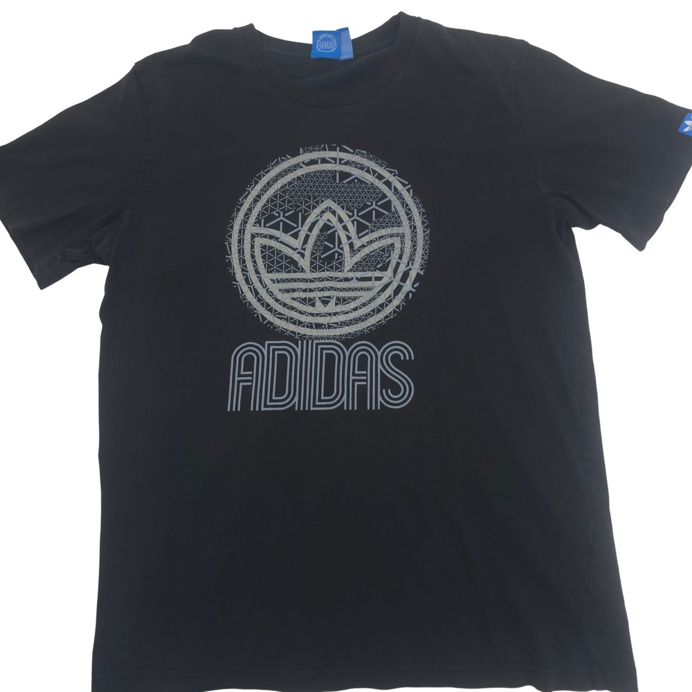 Adidas Originals Trefoil Geometric Graphic Tee Black Mens Large